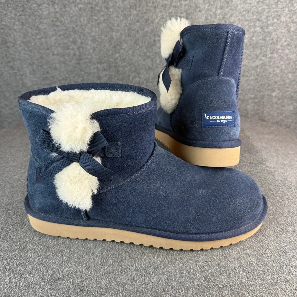 Koolaburra by UGG Victoria Mini Navy Suede Boots Women's 11